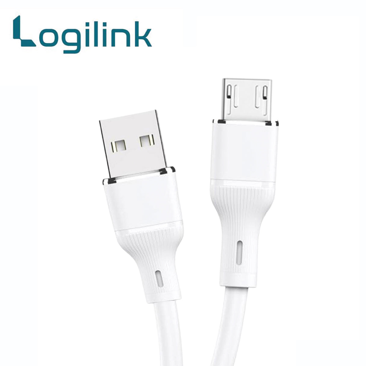 LogiLink USB To Micro Silicone Fast Charging Data Cable 1m White (1 Year Warranty) – view 2