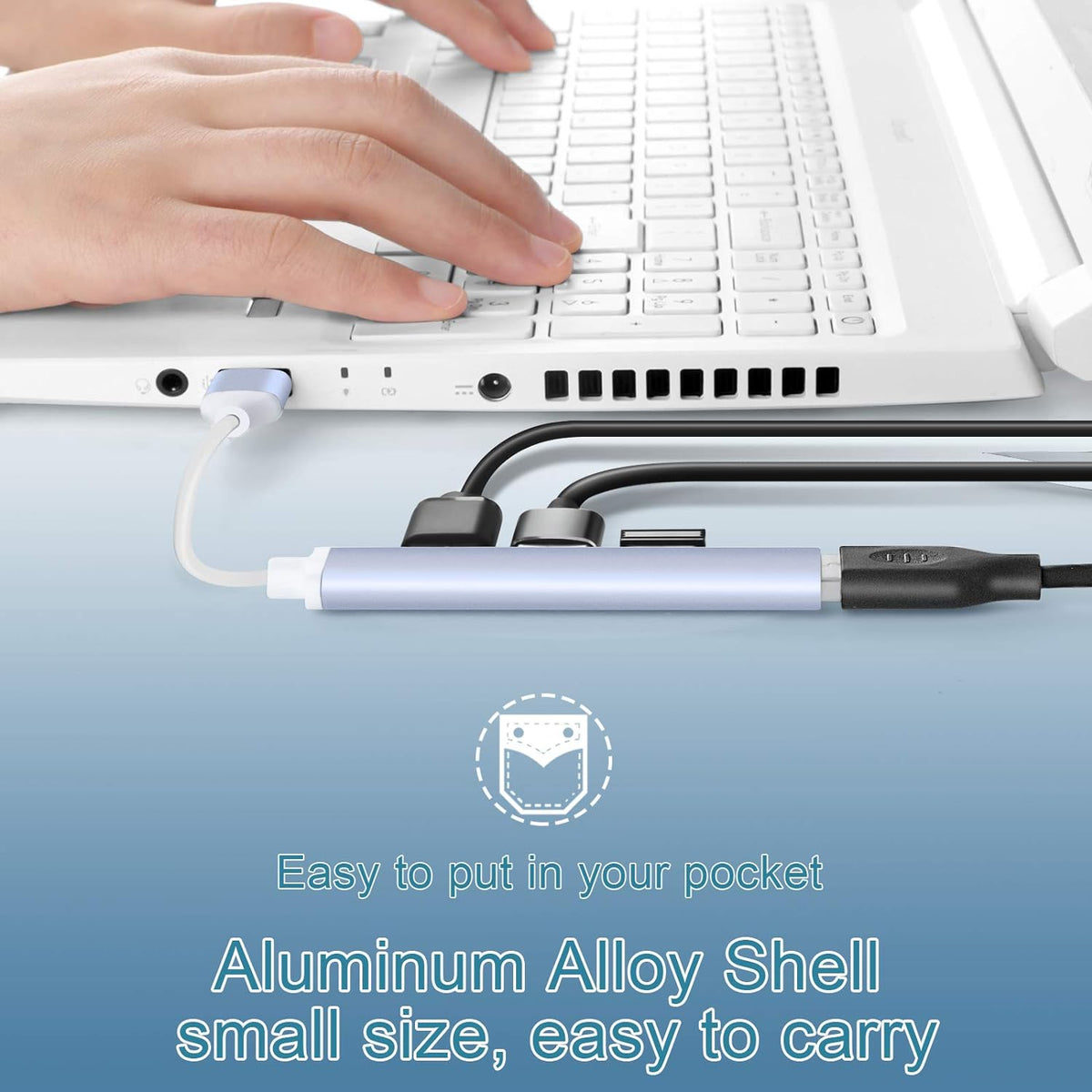 Speedx SP-U42 4 Port USB 3.0 Hub (Aluminum Alloy, Ultra Slim) – view 4