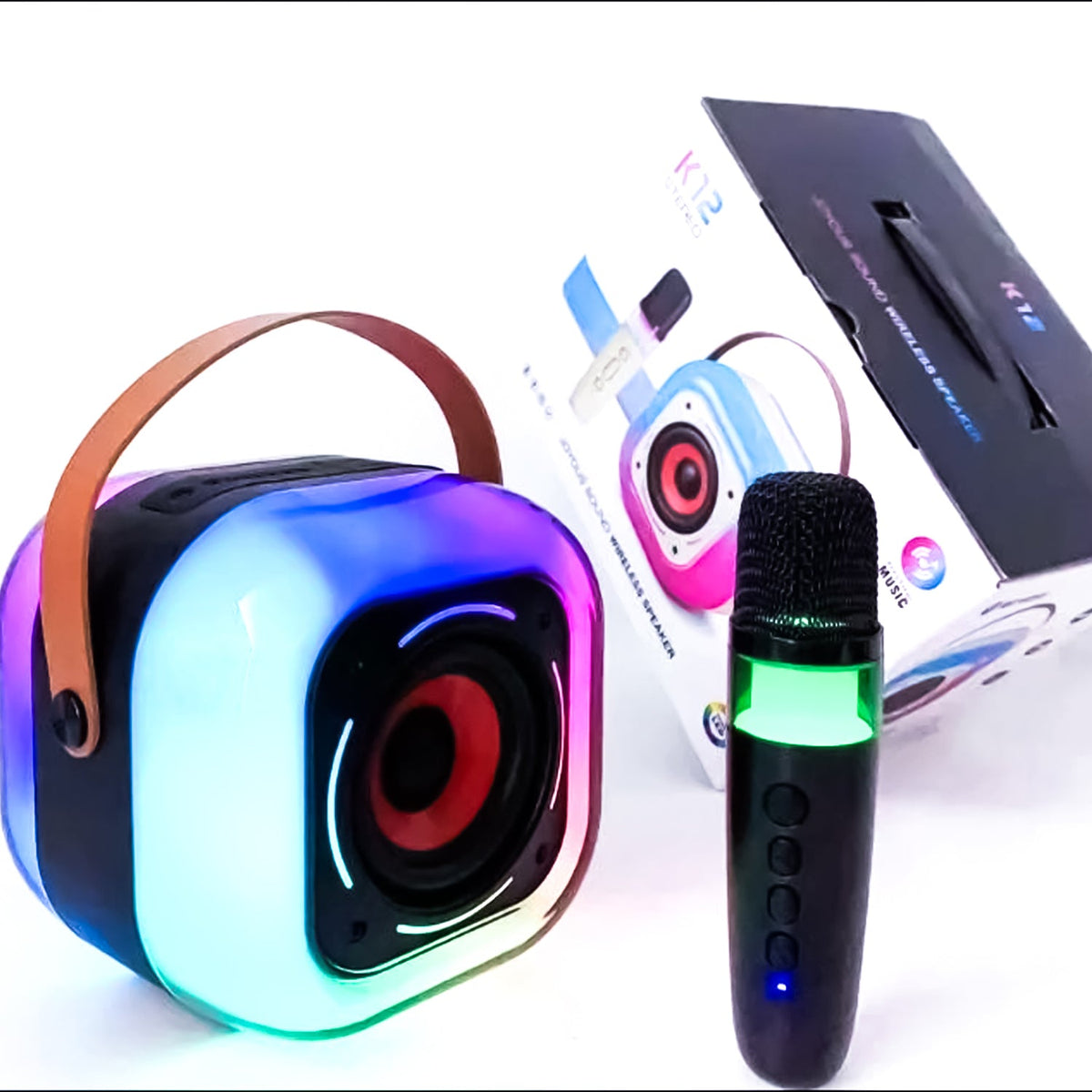 K12 Mini Audio Microphone with Voice Changer Karaoke Outdoor Speaker – view 4