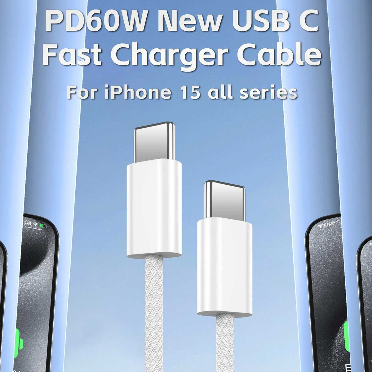 iPhone PD 60w Fast Charging Nylon Type-C To C Cable For iPhone 15 Pro Max – view 4