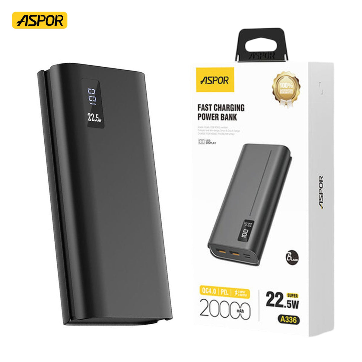 Aspor A336 Power Bank 20000mah 22.5w High Capacity With Led Display Fast Charging – view 4