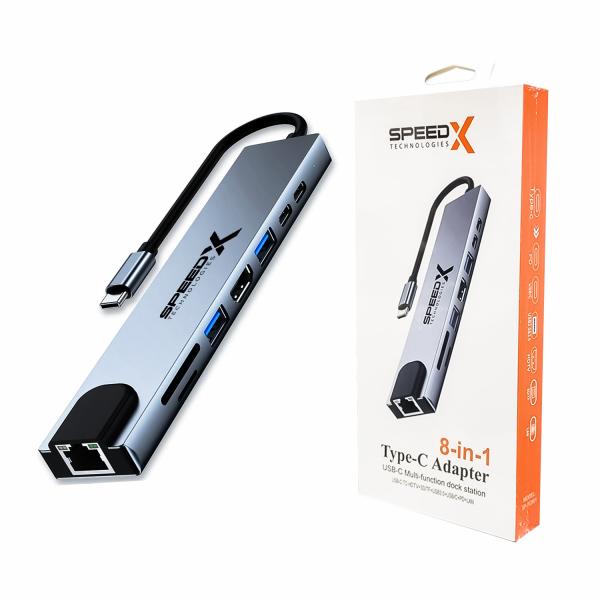 Speedx SP-TC801 8-in-1 Multi-Port Type-C 4K HDMI USB 3.0 Converter – view 4