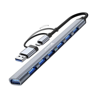 Speed-X 7 Port 2-in-1 USB 3.0 Ultra Slim Portable Hub (Aluminum Alloy)