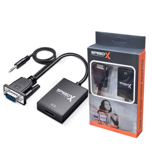 Speedx SP-VH108 VGA to HDMI 1080p Adapter with 3.5mm Audio Output – view 4