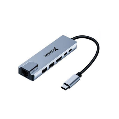 Speed-X SP-TC601 6-in-1 Multi-Port Type-C 4K HDMI USB 3.0 Converter