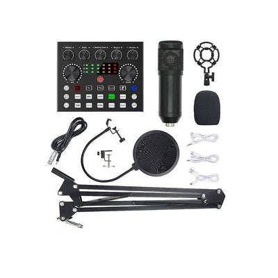 V10 BM-800 Podcast Condenser Microphone Set with Live Sound Card