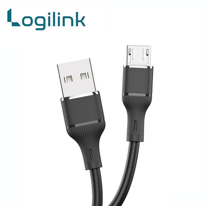 LogiLink USB To Micro Silicone Fast Charging Data Cable 1m Black (1 Year Warranty) – view 2