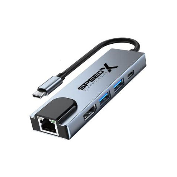 Speedx SP-TC501 5-in-1 Multi-Port Type-C 4K HDMI USB 3.0 Converter