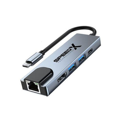 Speedx SP-TC501 5-in-1 Multi-Port Type-C 4K HDMI USB 3.0 Converter