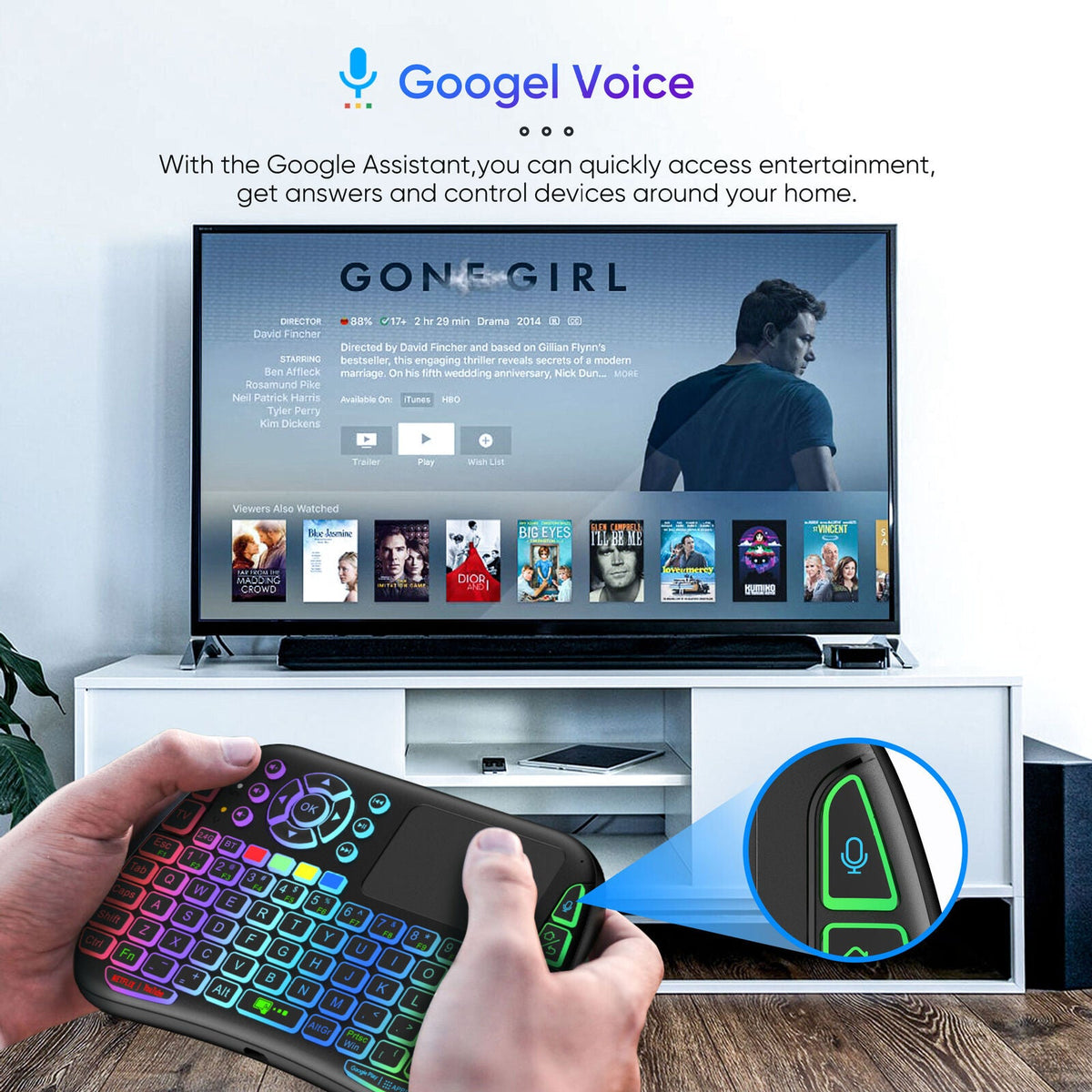 M9 Bluetooth Mini Wireless Keyboard 7 Backlit 2.4g Air Mouse Remote Touchpad – view 2