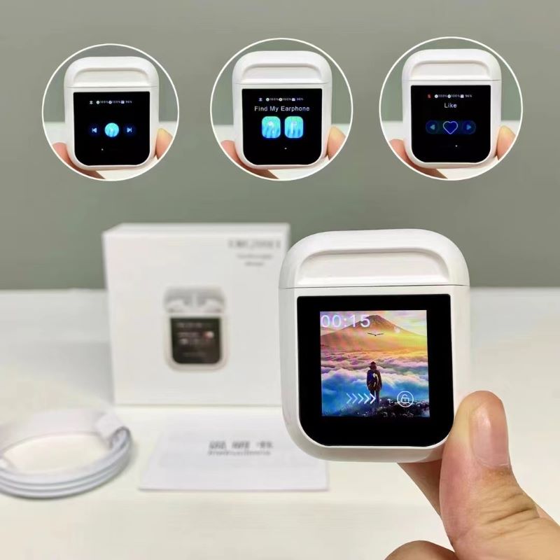 A14 Pro ANC Touch-Display Wireless Earbuds – White