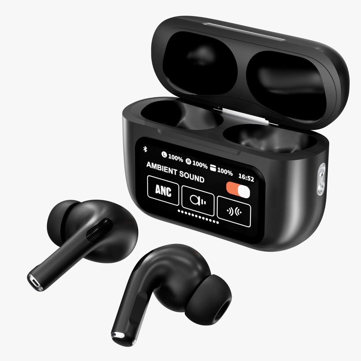 A9 Pro ANC/ENC Touch-Screen Wireless Earbuds – Black
