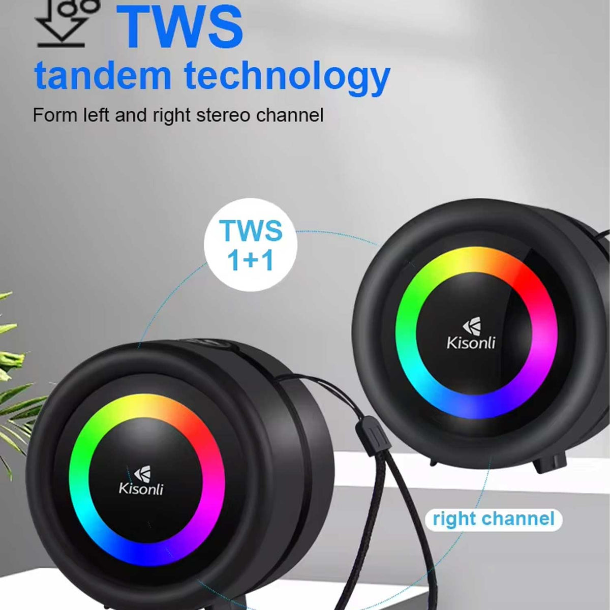 Kisonli S16 TWS DJ Portable Mini FM Radio Speaker with Cord Handle – view 2