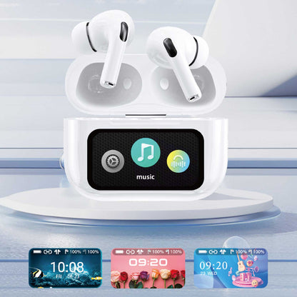 A9 Pro ANC/ENC Touch-Display Wireless Earbuds – White – view 2
