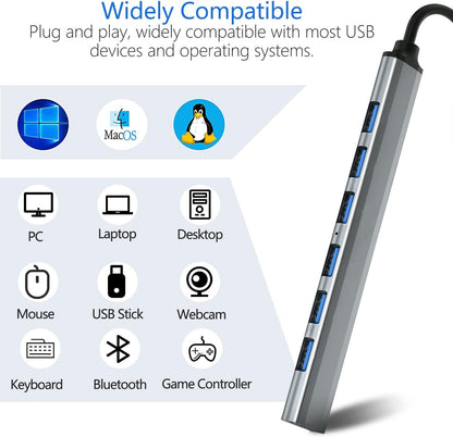 Speed-X SP-UH307AL 7 Port USB 3.0 Ultra Slim Hub (Aluminum Alloy) – view 2