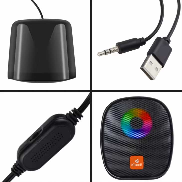 Kisonli X11 RGB Gamer PC Mini USB Speaker (6W) – view 2