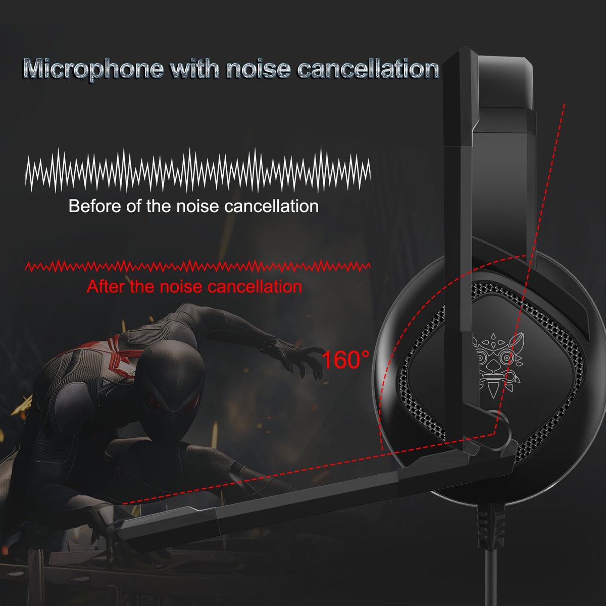 Onikuma K19 RGB Wired Stereo Gaming Headset (Black) – view 2
