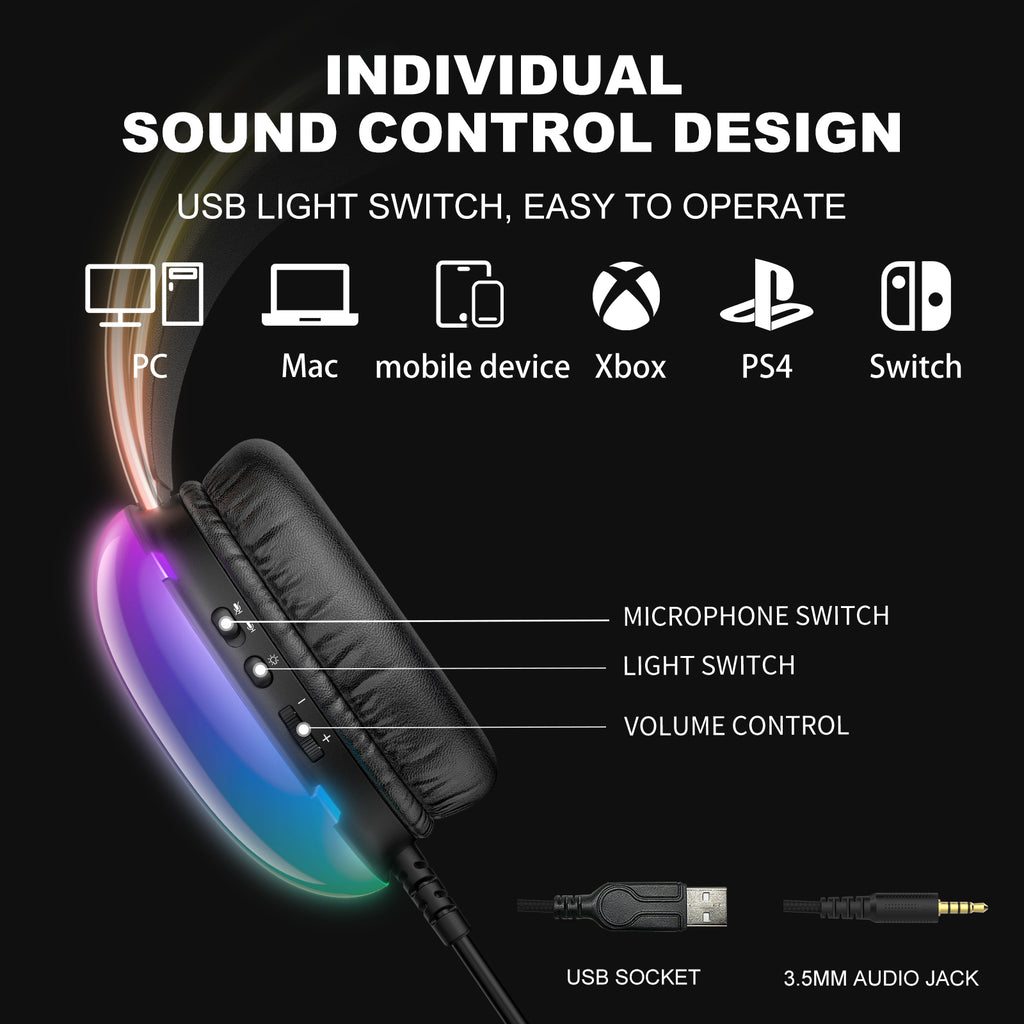 Onikuma X25 Pro RGB Head Beam Gaming Headset (White) – view 2
