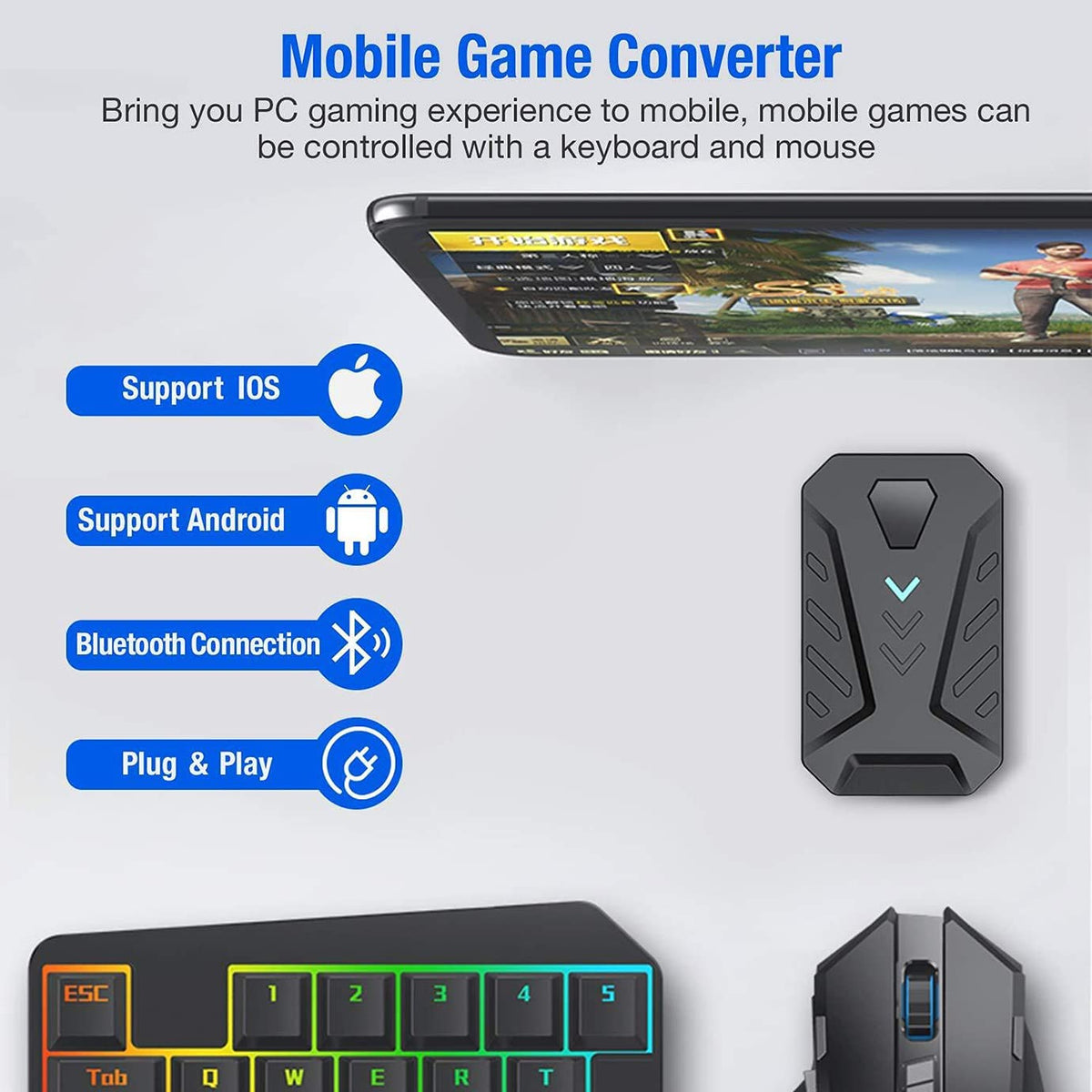 Gaming Wireless Bluetooth 5-in-1 Combo Keyboard and Mouse – view 2