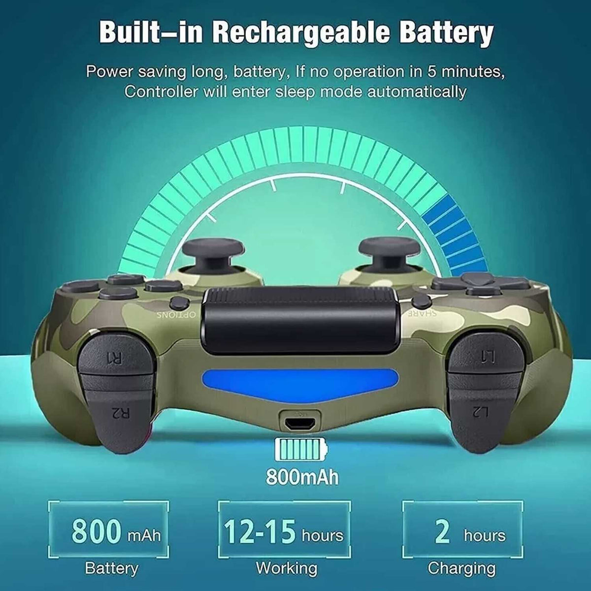 PS4 Camo Green DualShock 4 Wireless Game Controller – view 2
