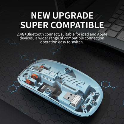 New Transparent M-10A Wireless & Bluetooth Dual-Mode Rechargeable Mouse