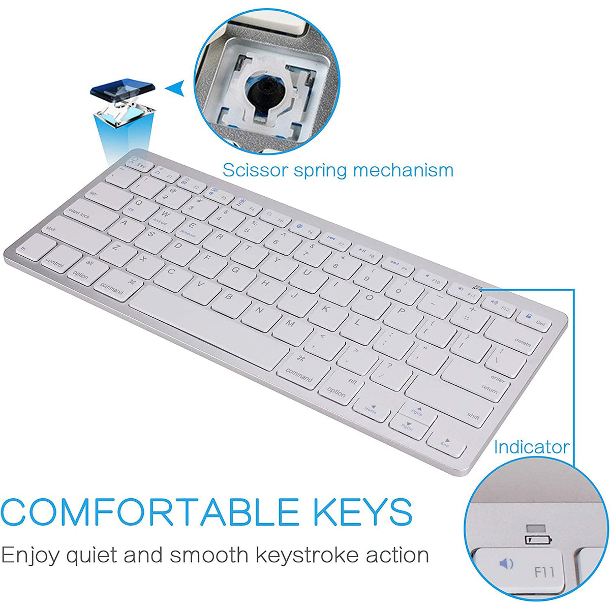 Bluetooth Keyboard Blue X5 – view 2