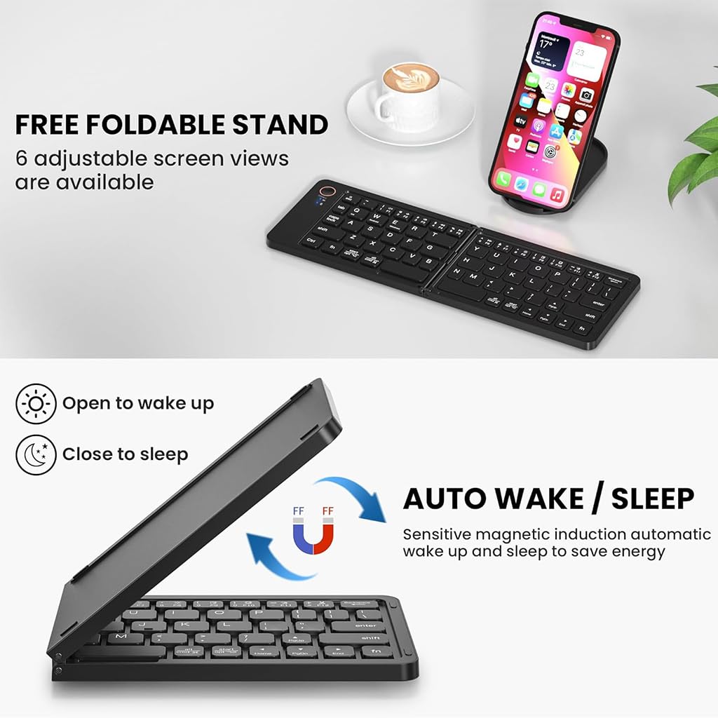 B023 11 Inch Foldable & Rechargeable Bluetooth Keyboard – view 2