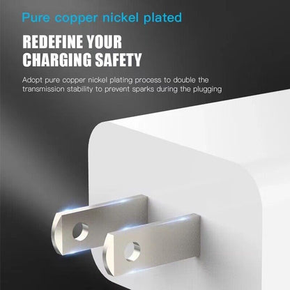 iPhone USB-C PD 20w Power Adapter Charger 2 Pin (USA Pin) With Cable – view 2