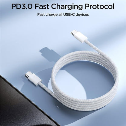S-A45 Ben Series Braided 60W Fast Charging Data Cable (Type-C To Type-C) 1m White – view 2