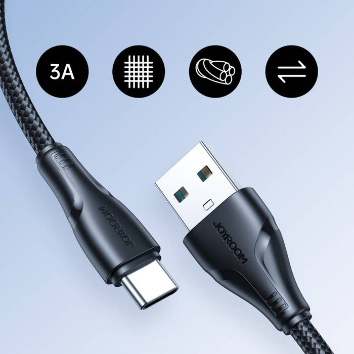 Joyroom S-A11 Surpass Series 3A USB-A To Type-C Fast Charging Data Cable 1.2m Black – view 2