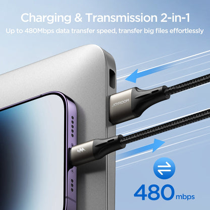 Joyroom S-A25 Light-Speed Series 3A Fast Charging Data Cable (USB-A To Type-C) 1.2m Black – view 2