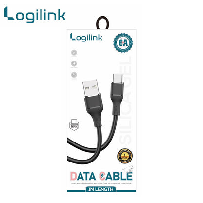 LogiLink USB To Type-C Silicone Fast Charging Data Cable 1m Black (1 Year Warranty) – view 2