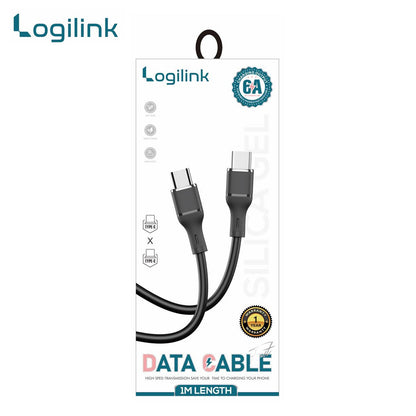LogiLink Type-C To Type-C Silicone Fast Charging Data Cable 1m Black (1 Year Warranty) – view 2