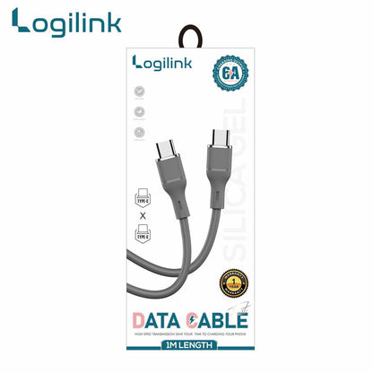 LogiLink Type-C To Type-C Silicone Fast Charging Data Cable 1m Grey (1 Year Warranty) – view 2