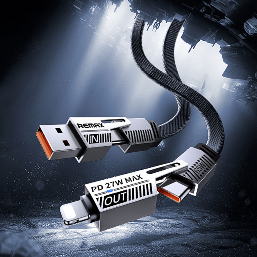 Remax RC-C189 65W 4-in-1 Multi Functional Data Cable Black – view 2