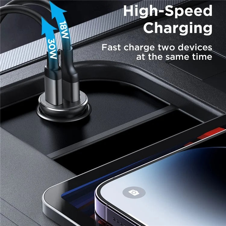Joyroom CCN05 Mini 30W USB + Type-C Fast Charging (PD+QC3.0) Car Charger – view 2