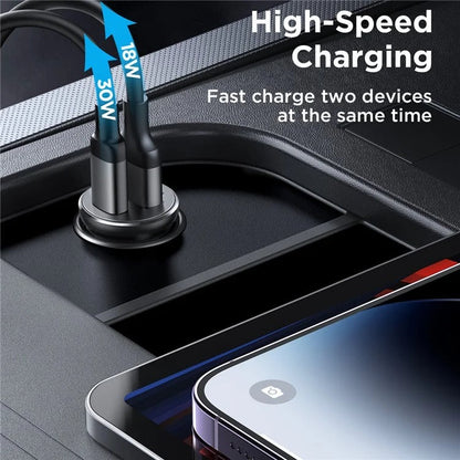 Joyroom CCN05 Mini 30W USB + Type-C Fast Charging (PD+QC3.0) Car Charger – view 2