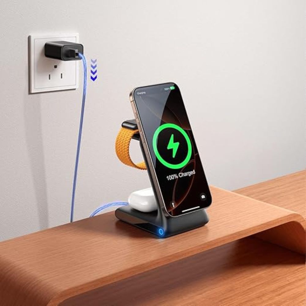 Joyroom JR-W15 3-in-1 Wireless Charging Station (Black) – view 2