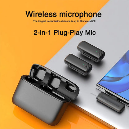 J13 Type-C Dual Wireless Lavalier Microphone with Charging Case – view 2