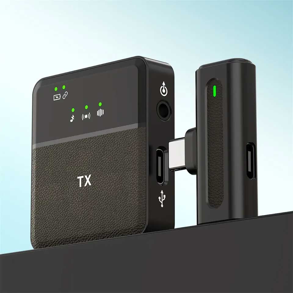 SX8 Type-C/iPhone Dual Professional Lavalier Wireless Microphone – view 2
