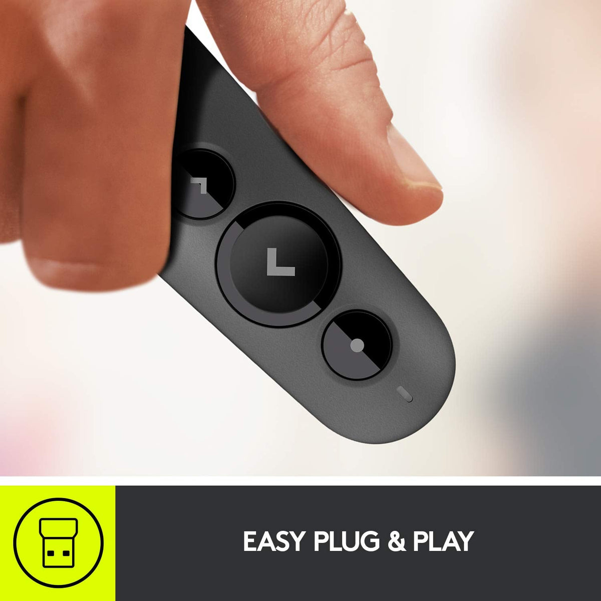 Logitech R500 Wireless Presentation Clicker – Bluetooth & USB, PowerPoint/Keynote/Google Slides – view 2