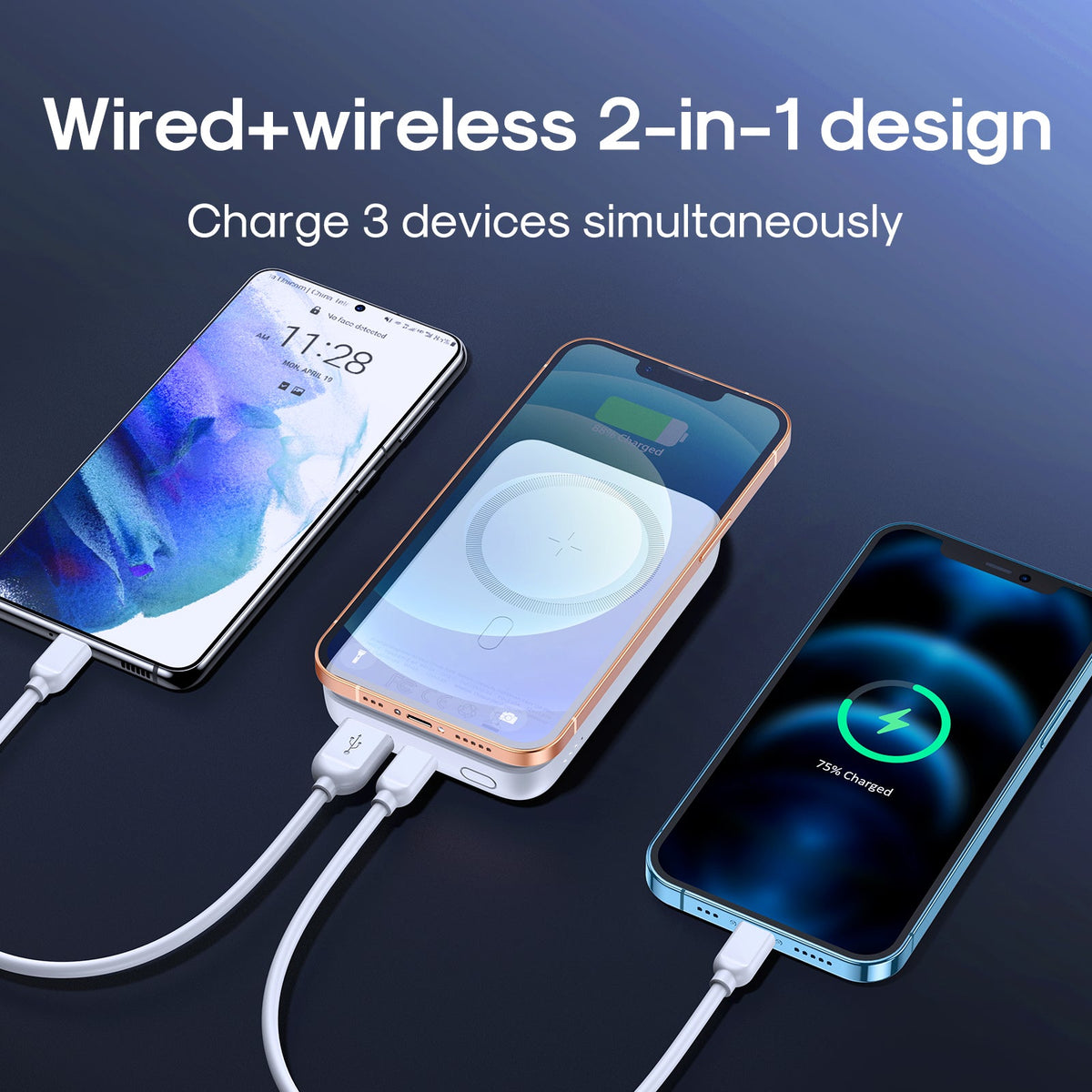 Joyroom Jr-w020 20w Wireless Power Bank 10000mah White – view 2