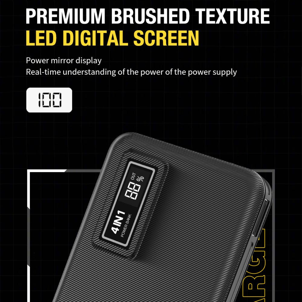 Aspor A300 Power Bank Original 10000mah Li-polymer Battery 4 In1 Power Bank Black – view 2