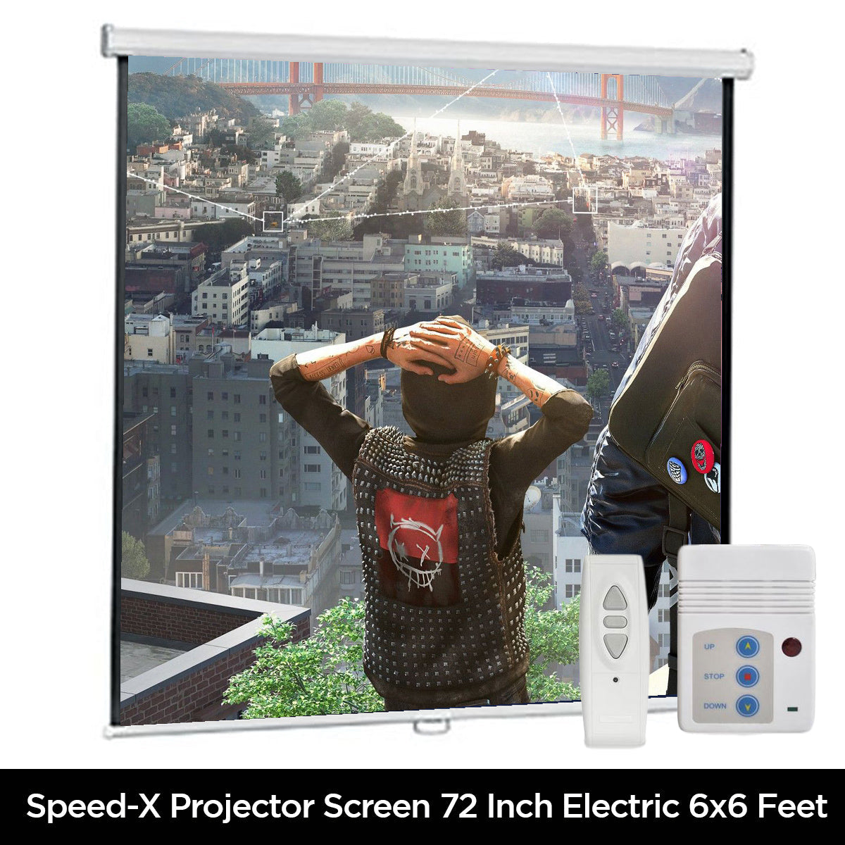 Projector Screen 72 Inch Electric Motorised - Speed-X – view 2