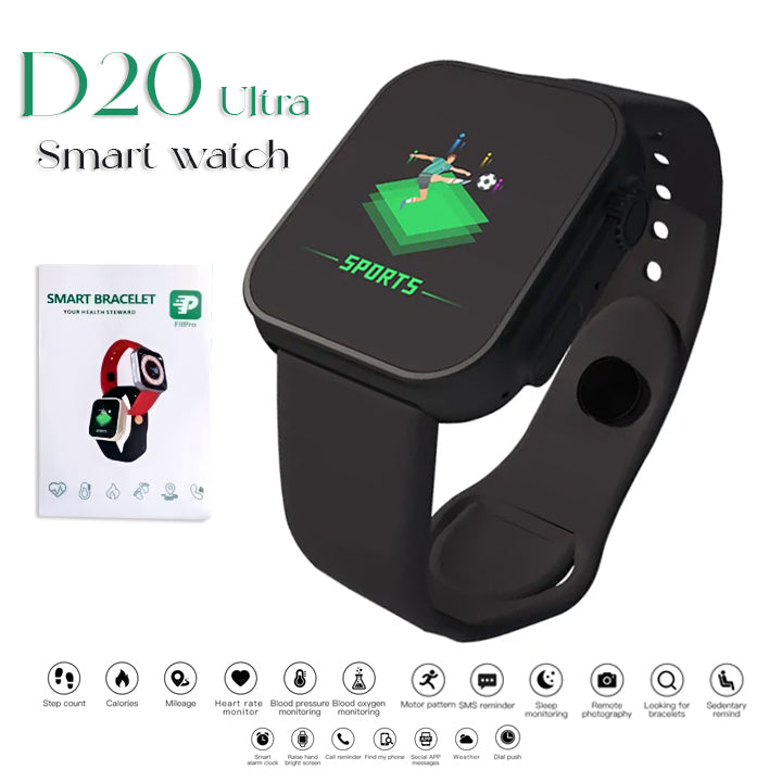 D20 Ultra Fitness Bracelet with Blood Pressure & Heart Rate Monitor (Black) – view 2