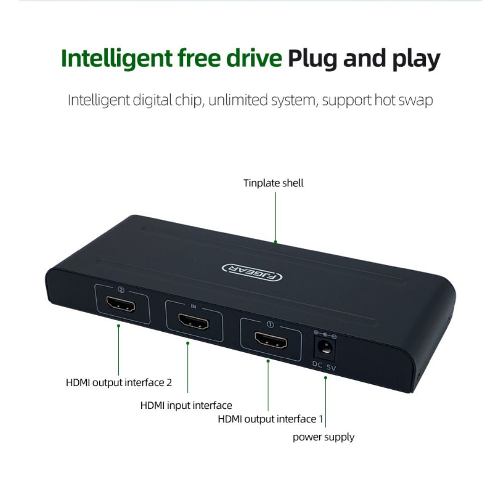 SpeedX FJ102 HDMI Splitter – 2 Port, 4K – view 2