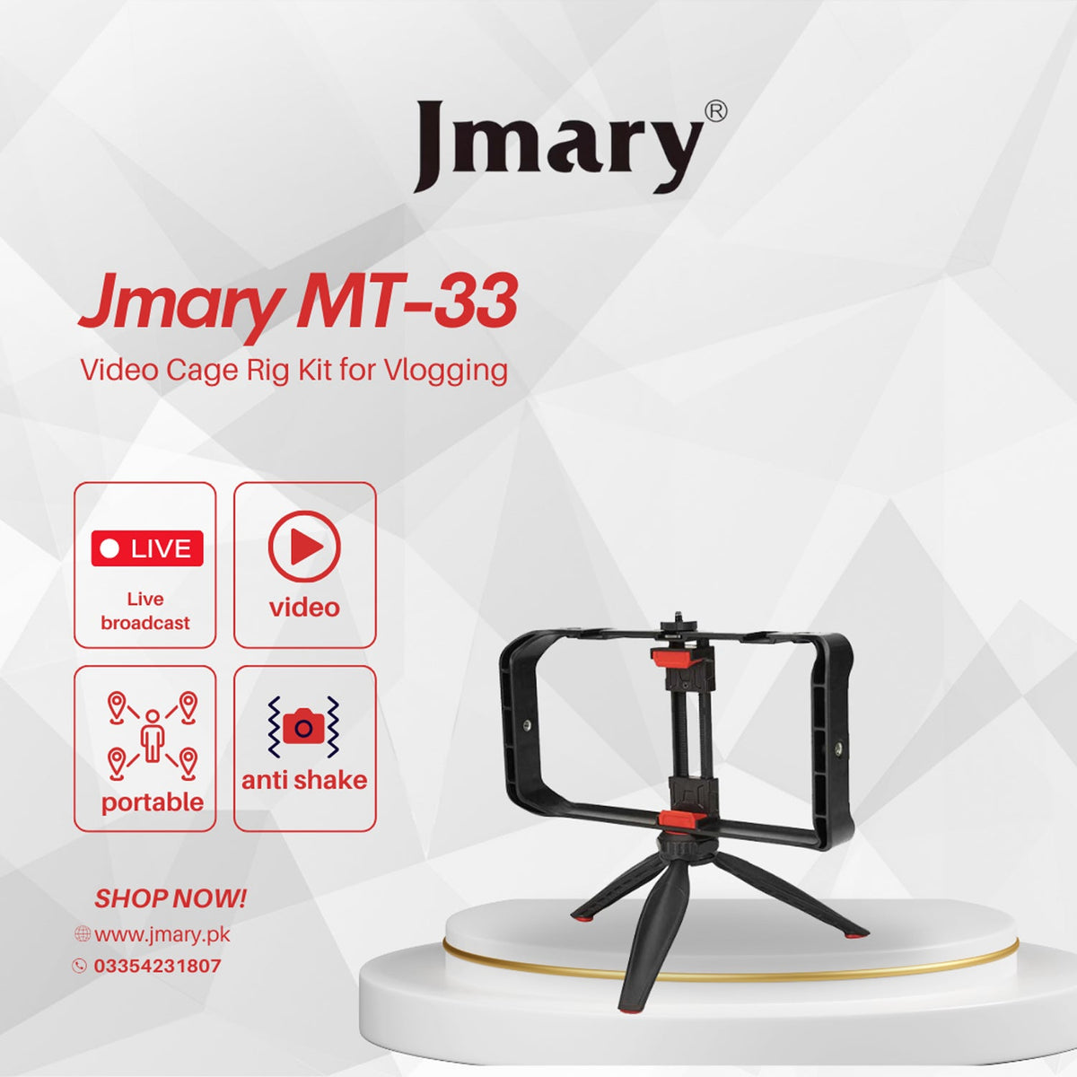 Jmary Mt-33 Video Cage Rig Kit For Vlogging – view 2