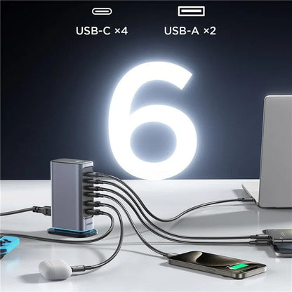Joyroom TCM02 65W 6-Port EU Plug GAN Desktop Charging Station Hub – view 2