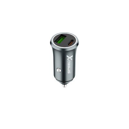 Speed-X SX-C40 Pro 48W Dual-Port Fast Car Charger with USB-C to USB-C Cable