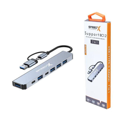 Speed-X SP-TC701 7 Port 2-in-1 USB 3.0 & Type-C Hub (Aluminum Alloy) – view 2